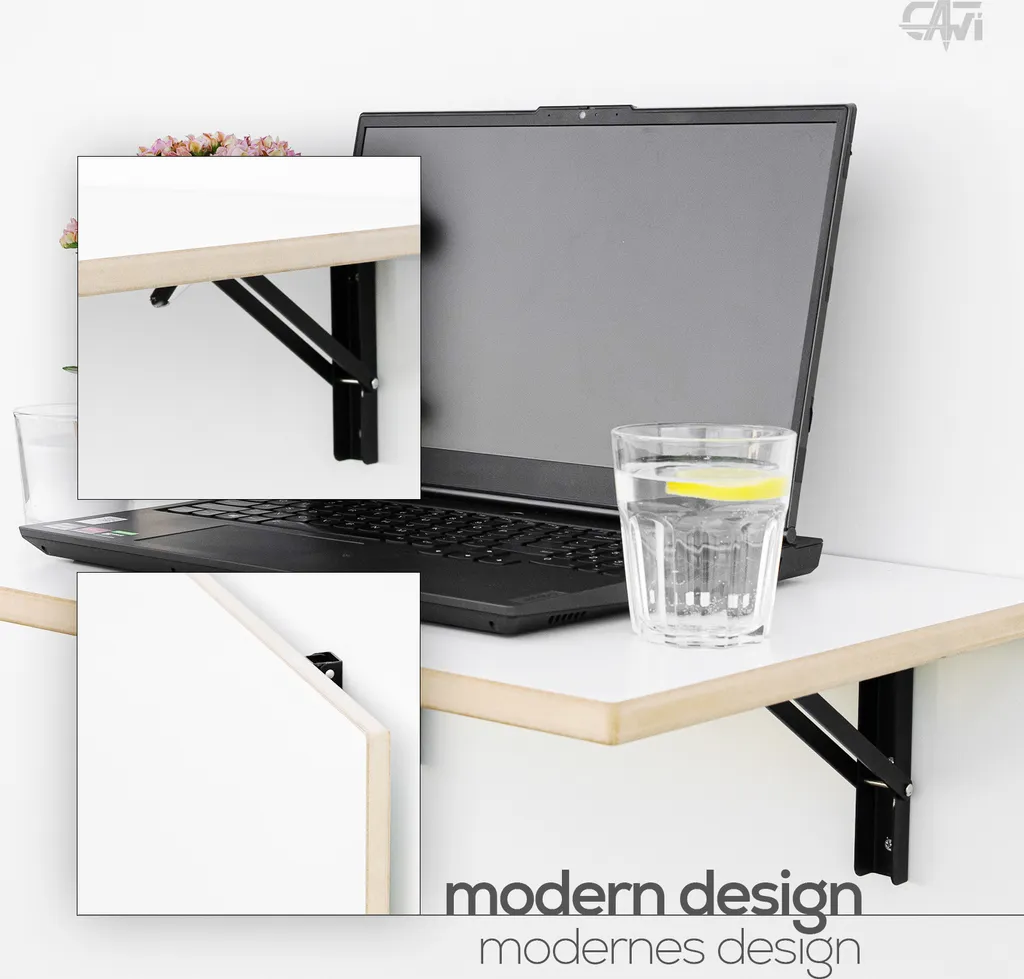 Table de cuisine pliante durable en bois massif - Finition Naturelle