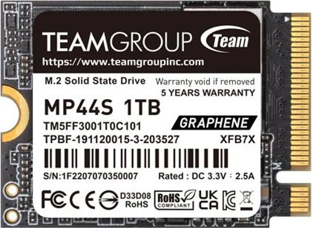 Disque SSD interne M.2 NVMe PCIe 4.0 Team Group MP44S 1 To