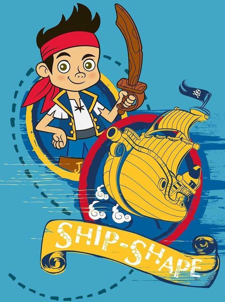 JAKE Ship-Shape Kinder Teppich Kinderteppich Spielteppich blau 95x133cm