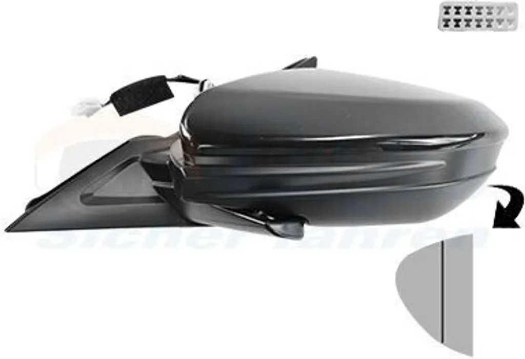 Rétroviseur asphérique chauffant gauche compatible avec HONDA CIVIC X