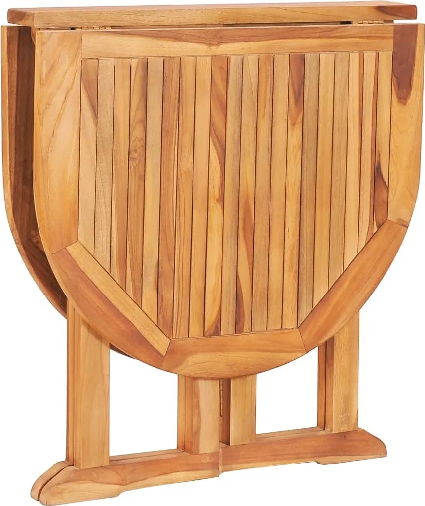 Table extérieure robuste 120 cm teck massif : la solution anti-pluie - 9