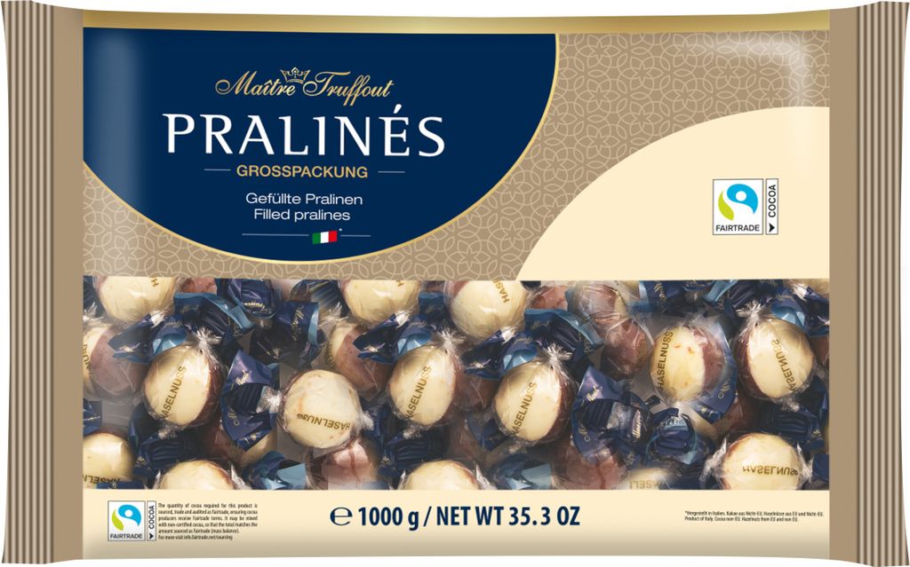 Maitre Truffout Pralinen Duo mit Haselnusscremefüllung