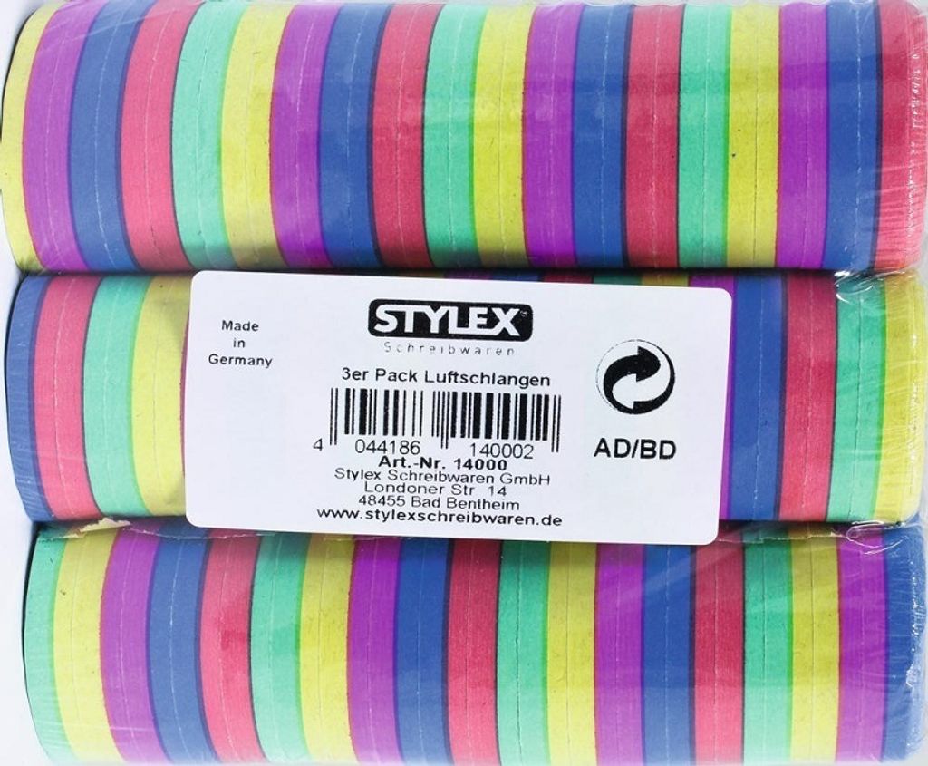 Stylex 14000, Partyluftschlangen, Gemischte Farben, Produktbild 