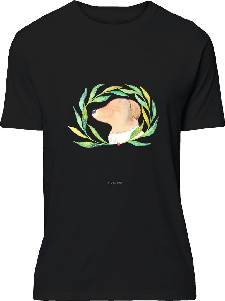 Mr. & Mrs. Panda T-Shirt Hund Blumen - Schwarz - Geschenk, Tshirt, Niedlich, Motiv, Sprüche, Lustiges, Hunde, oberteil, S, Hundeglück, Hundemama