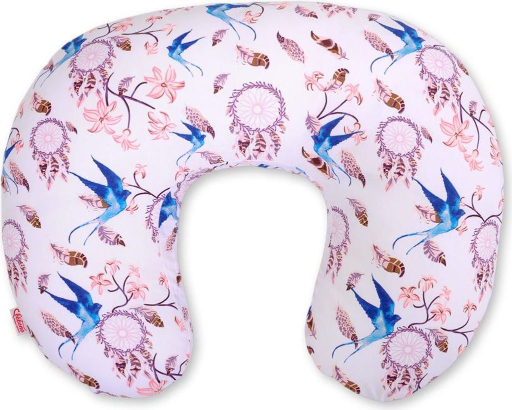 Abnehmbares Sitzsack-Stillkissen - blaue Schwalben