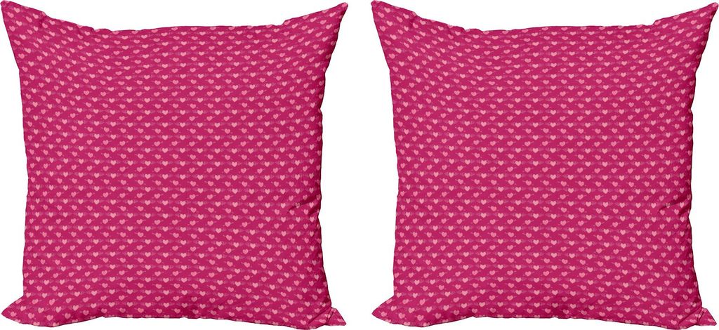 ABAKUHAUS Herzen Kissenbezug Set (2Stück), Gekritzel-Art-Rosa-Liebes-Symbol-Valentinsgruß-Tagesthema Pfeile und Flügel, 40 x 40 cm, Magenta und ...