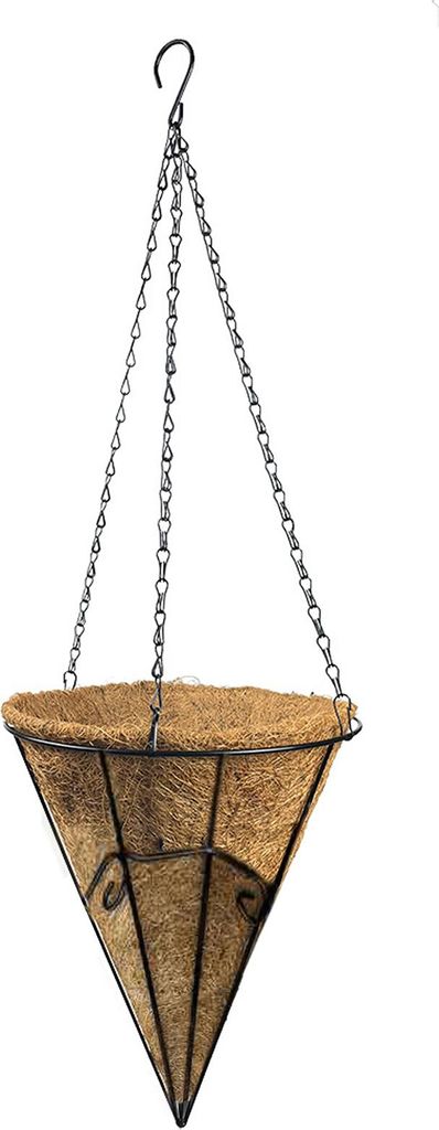 Hängender Pflanzkorb aus Metall mit Kokosnuss-Einlagen, einfaches Bepflanzen, hängender Blumentopf aus Eisen, Dekoration für Veranda, Balkon, Ga...
