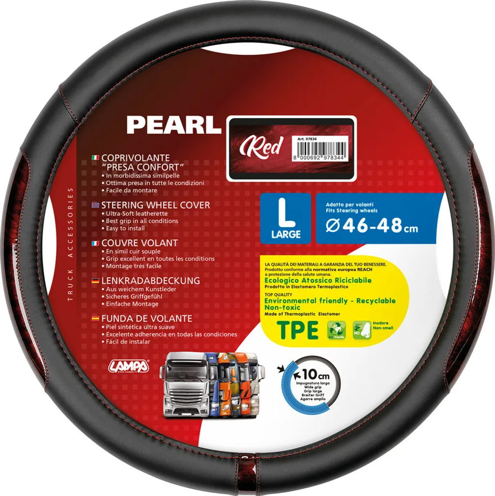 Coprivolante Skeentex Lampa Pearl Red per Volanti Grandi 46-48 cm