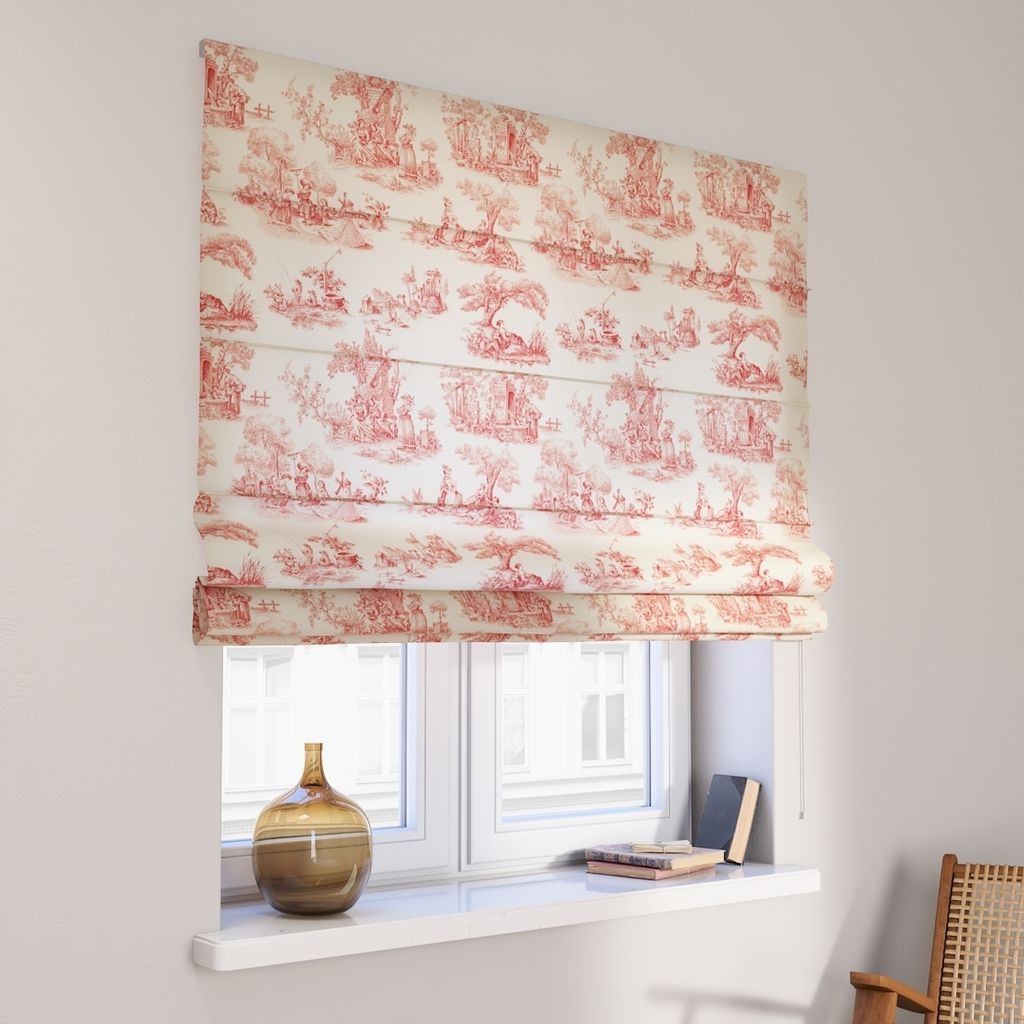 Dekoria Raffrollo Capri, creme- rot, 50 x 60 cm