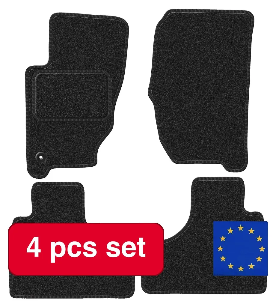 Tapis de sol voiture noir en fibres synthétiques résistantes sur mesure
