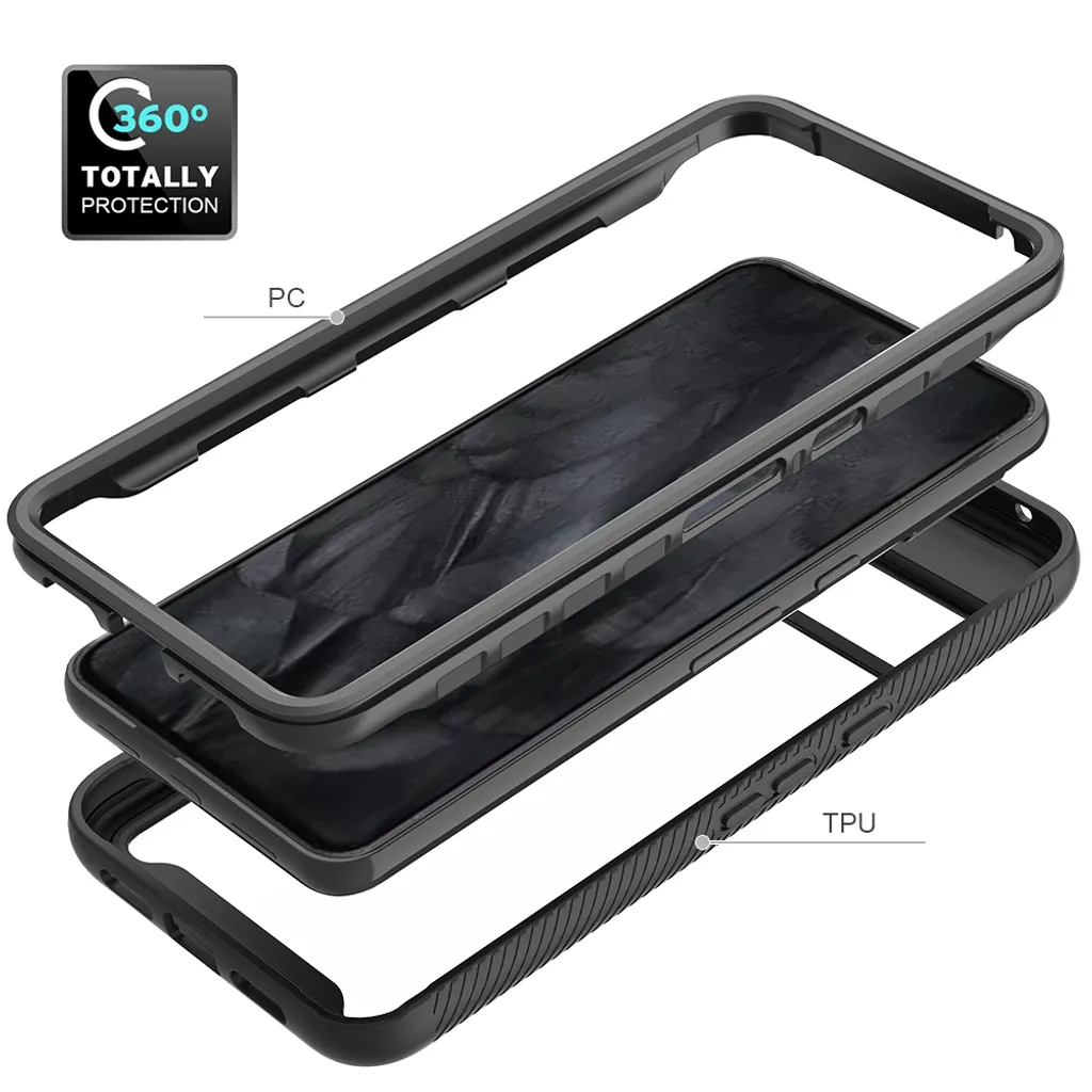 Custodia Protettiva Pixel 8 Pro Trasparente | Bumper Blu Navy Robusto - 3
