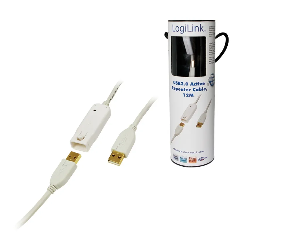 Câble de Rallonge USB 2.0 Actif 12 mètres pour Périphériques à Distance