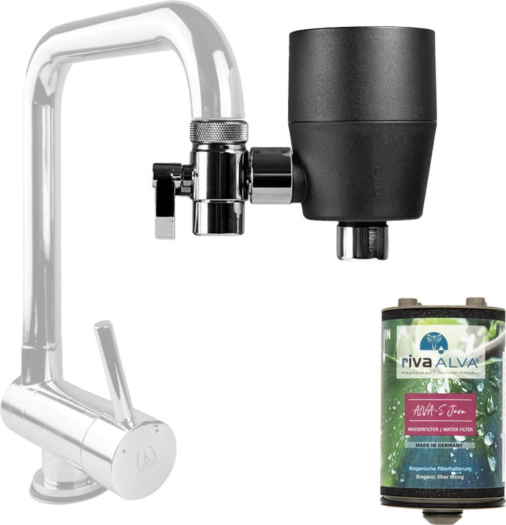 rivaALVA-S Jova Wasserfilter am Wasserhahn - Schwarz Produktbild 