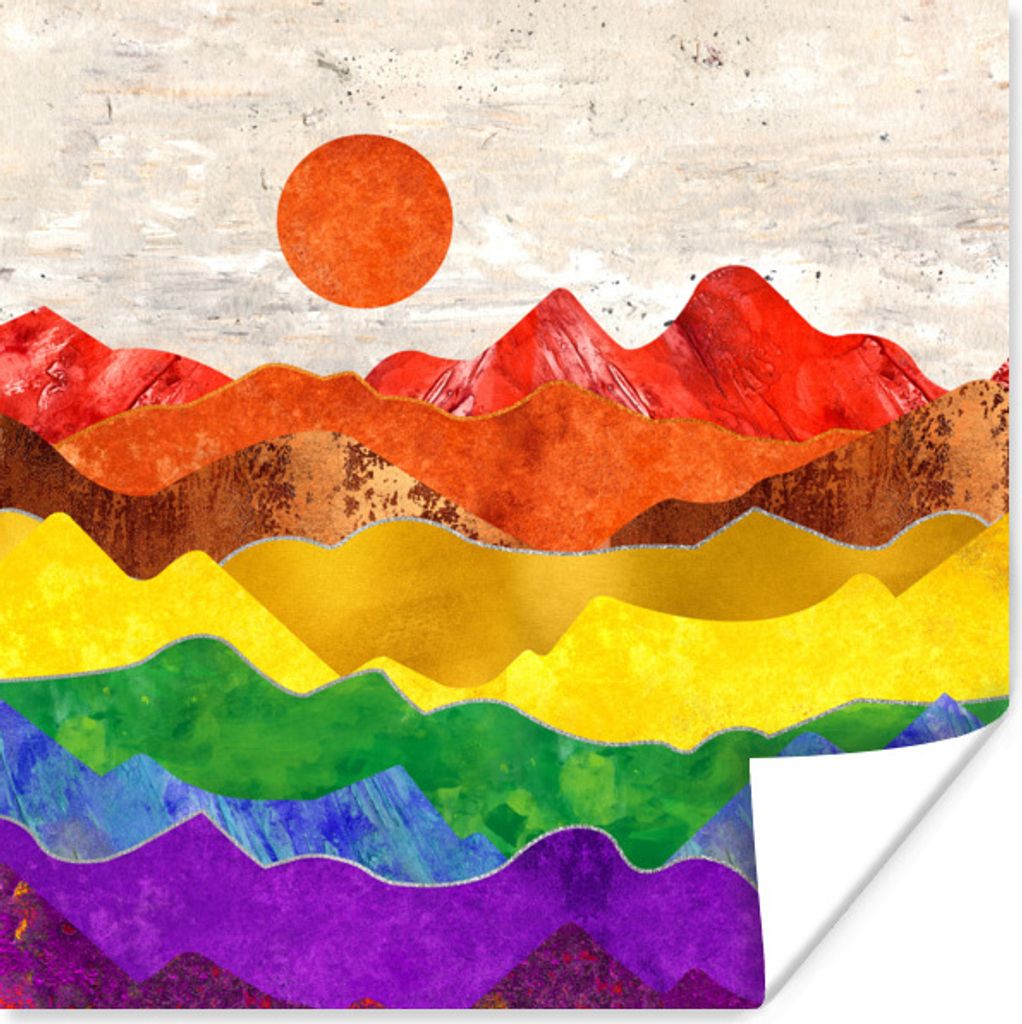 MuchoWow Poster Stolz - Regenbogen - Schwul 30x30 cm - Wandposter - Printing