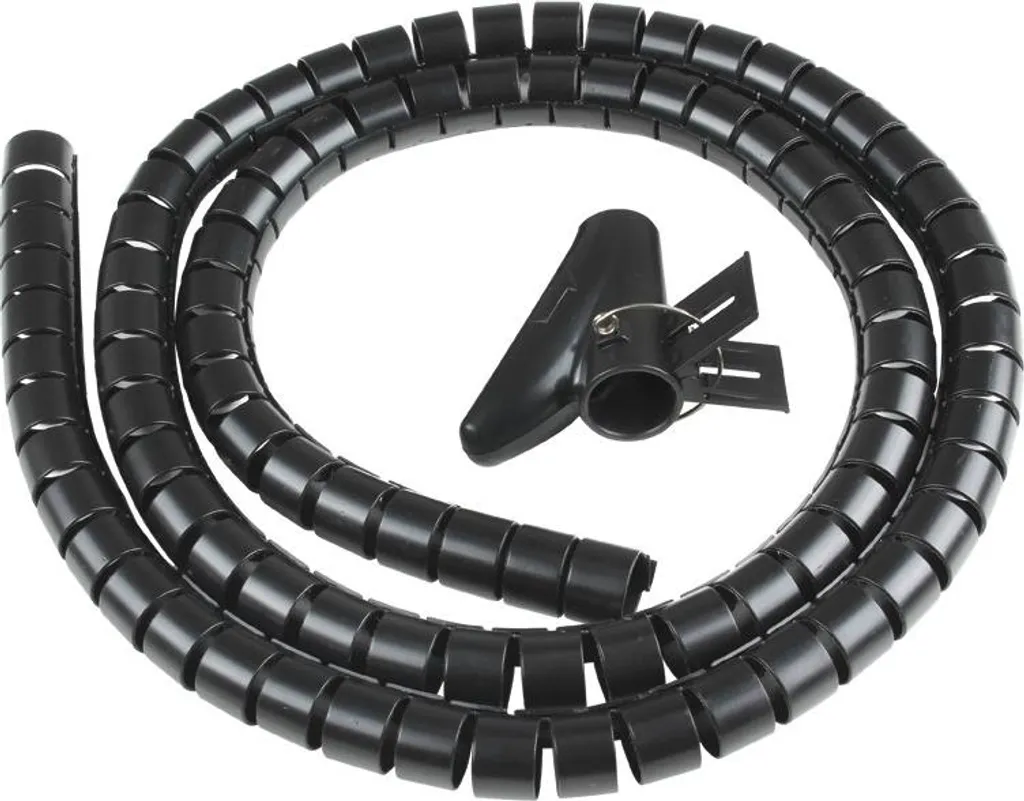 Copricavi a Spirale Vultech 1,5m Nero - Nascondi Cavi per Home Cinema - 1