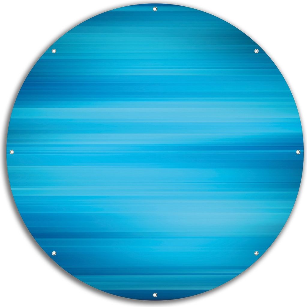 Wallario rundes Outdoor-Poster für Garten oder Balkon, Motiv Blau und schwarz gestreift - Abstraktes Streifenmuster, 60 cm Durchmesser