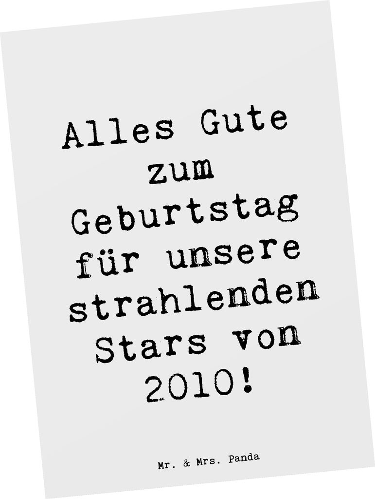 Mr. & Mrs. Panda Grußkarte Spruch 2010 Geburtstag Stars - Produktbild 