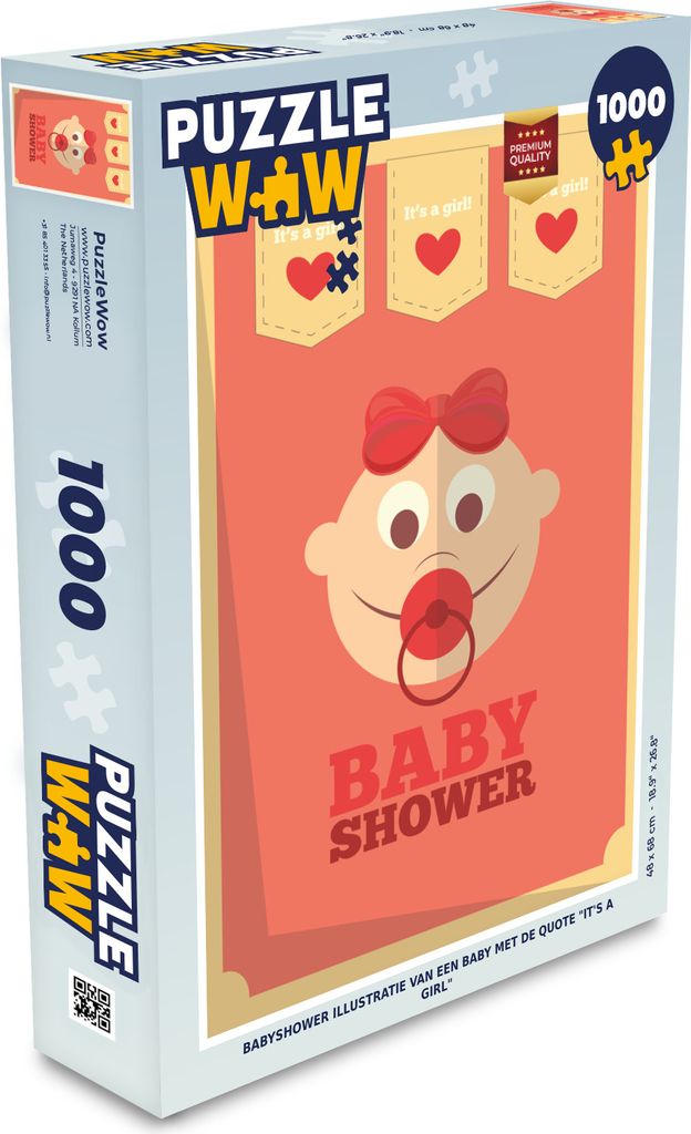 MuchoWow Puzzle 1000 Teile Babyparty, es ist ein Mädchen' - Sprichwörter - Zitate - Spielzeug - Alt und Jung - Spiele - Puzzeln
