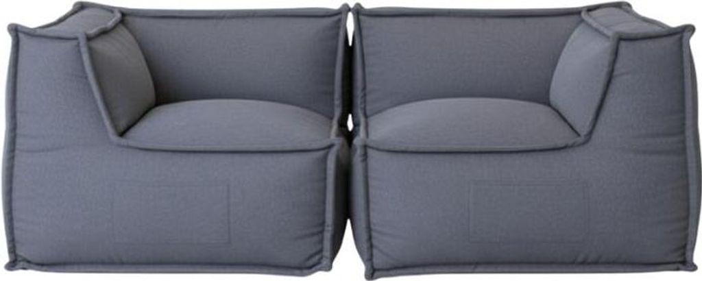 Modulares Sofa 2 Personen Leinenoptik BANANAIR 90x180 cm dunkelgrau