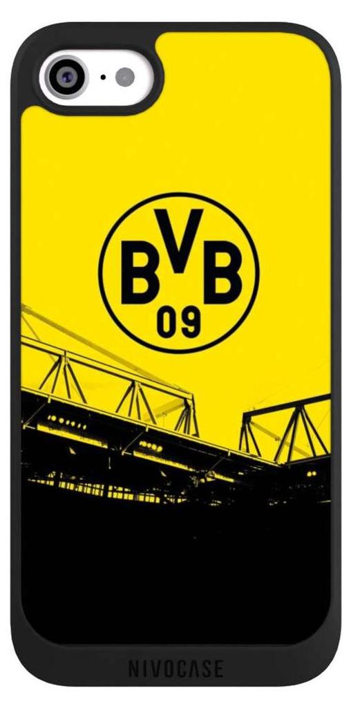NIVOCASE Handyhülle für Apple iPhone SE (2020) Hülle NIVOpure Case Schwarz BVB Borussia Dortmund Fanartikel