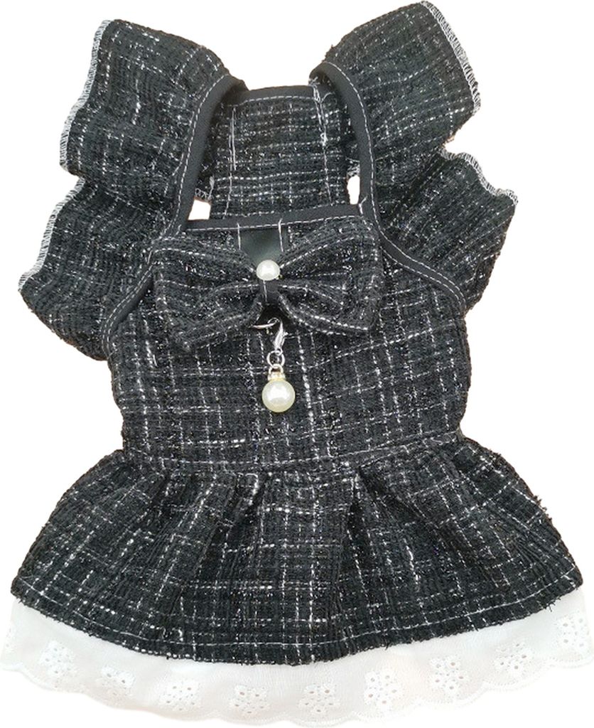 1 Set Haustierkleid mit Traktionsring, fliegenden Ärmeln, Schleife, Kopfbedeckung, Kunstperlen-Anhänger, Nachbildung, Prinzessinnenkleid für Kat...