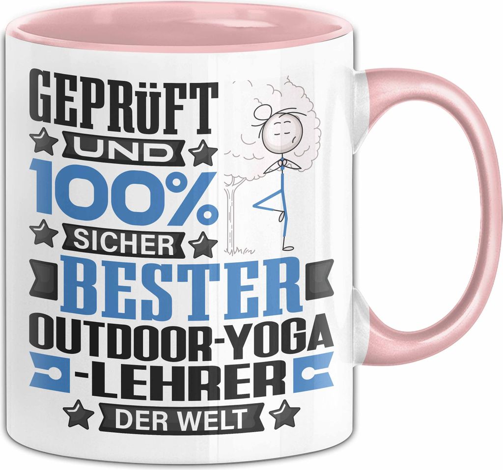 Outdoor-Yoga-Lehrer Geschenk Lustiger Spruch für Outdoor-Yoga-Lehrer Geschenkidee Bester Outdoor-Yoga-Lehrer Der Welt (Rosa)
