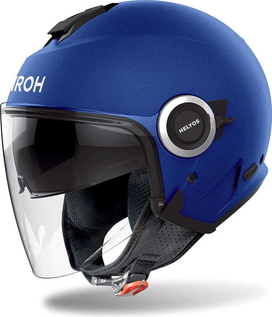 Casque Jet Moto AIROH Helyos Bleu Mat en Taille L pour Homme et Femme
