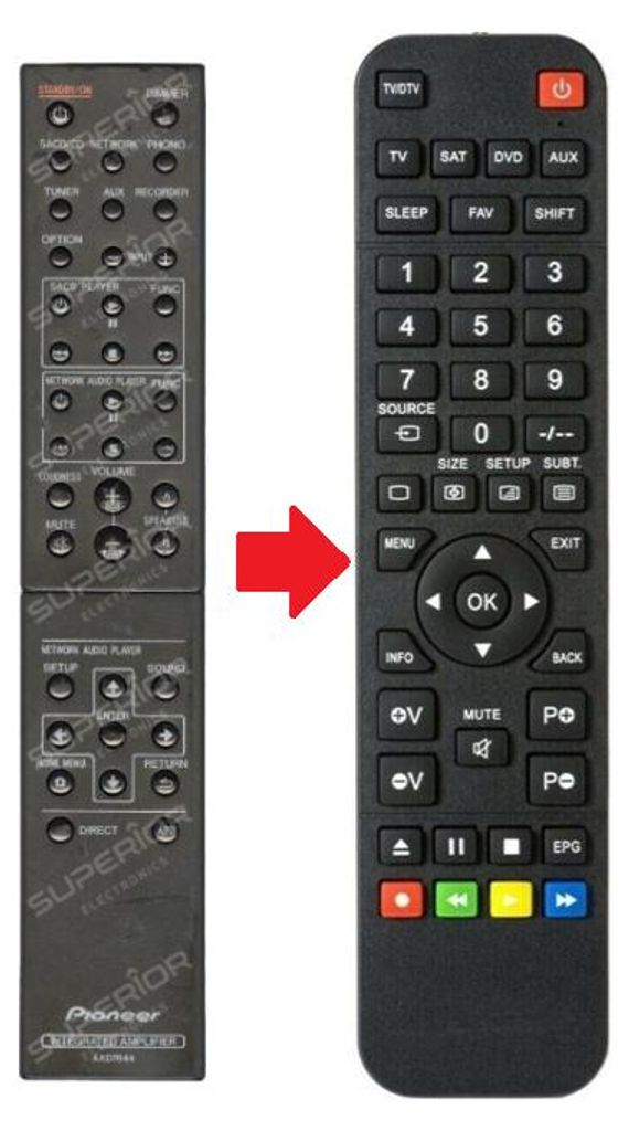 Ersatz Fernbedienung Pioneer A-10 | A-20 | A-30 | A-50 Produktbild 