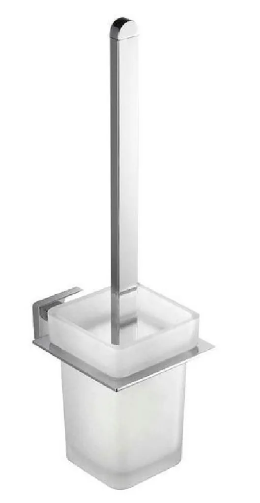 Aqualine Apollo 1416-08 - Brosse WC Murale avec Pot en Verre Laiteux