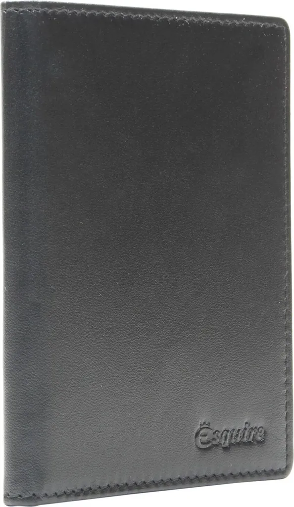 Esquire New Silk Passport Case - Pelle Nera Seta e Protezione RFID