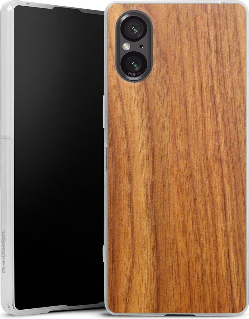DeinDesign Slim Hülle für Sony Xperia 5 V Silikon Case Ultra Dünn Handyhülle Holz Holzoptik Lärche