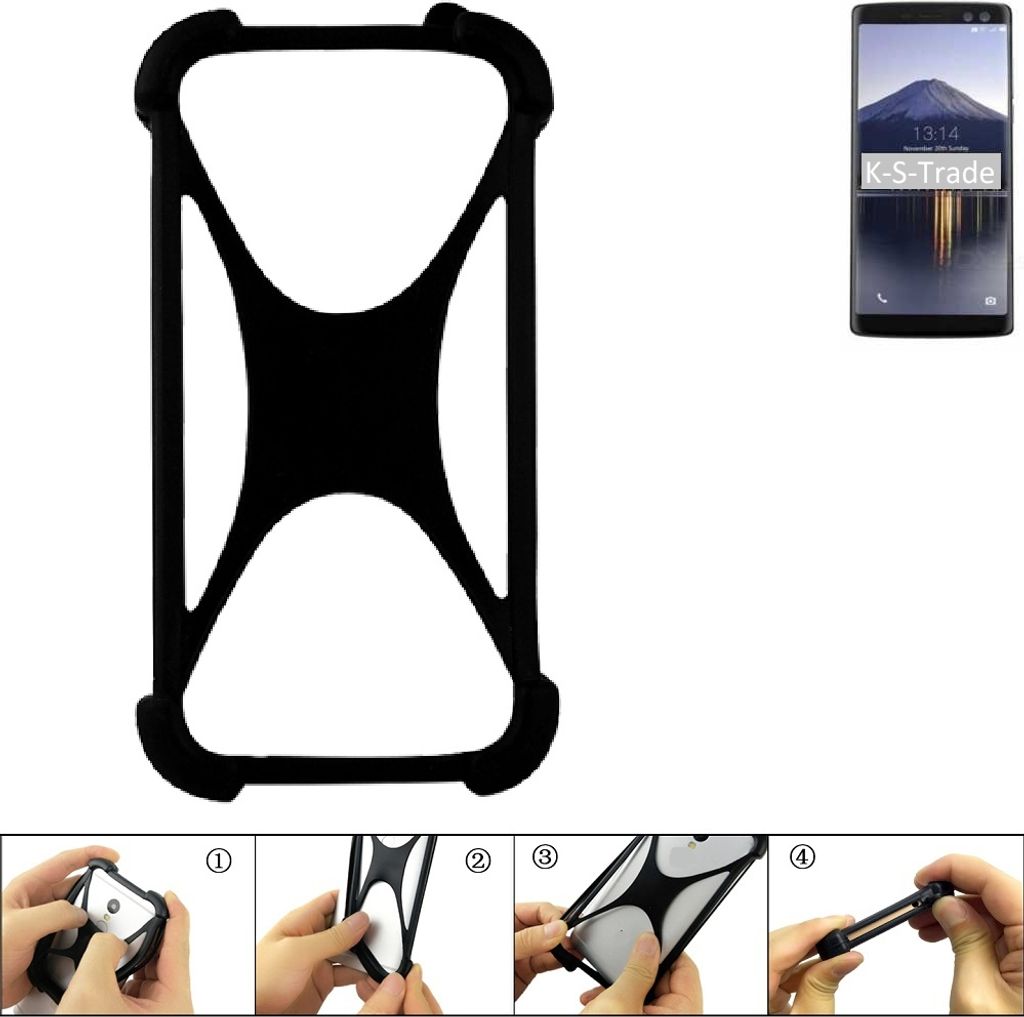 K-S-Trade Handy-Hülle Schutz-Hülle kompatibel mit Doogee BL12000 Silikon Bumper TPU Softcase Smartphone Stoßschutz, schwarz