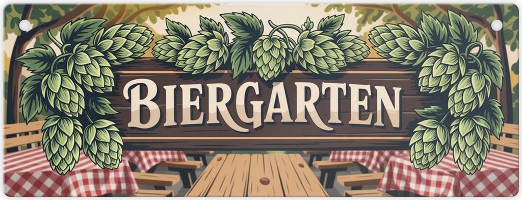 Biergarten Metallschild L in 10,5x28cm XL Gönnen Sie sich oder Ihren