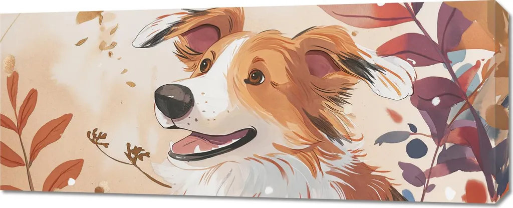 Sublimez vos Murs Vides avec l'Image Collie en Automne 100 x 40 cm