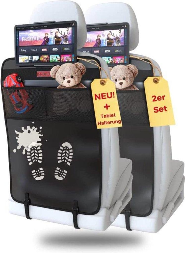 Rugleuningschutz Auto Set, Wasserfest, Schwarz, Tablet-Halter