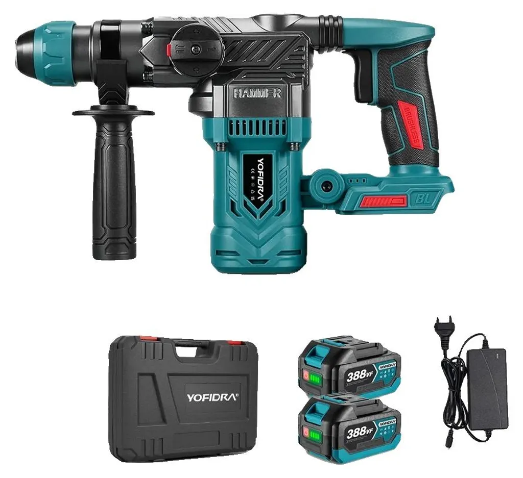 Perceuse à percussion sans balais 2200W avec 2 batteries au lithium