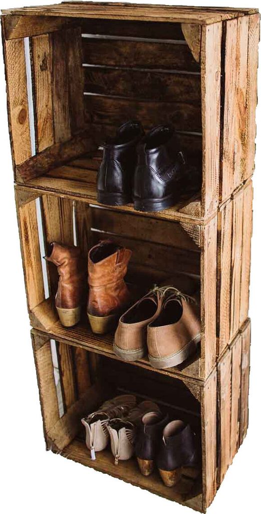 Holzkisten 4er Set 50 x 40 x 30cm Vintage Geflammt Produktbild 4