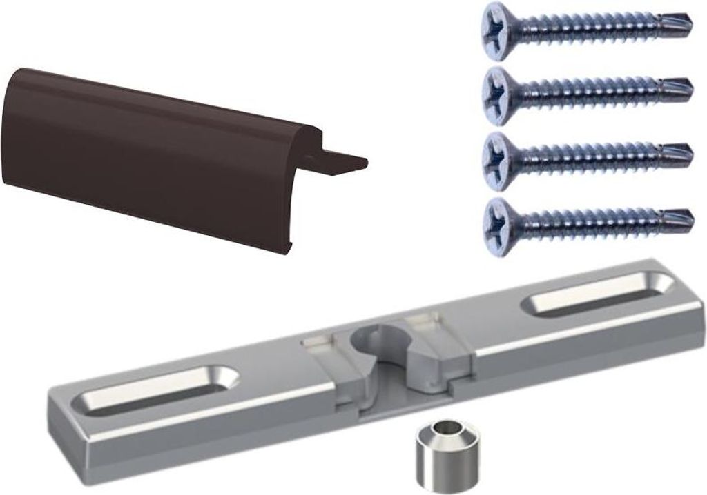 NAJDER Fenster-Balkongriff mit beweglichem Riegel, Korrosionsbeständig, Eloxiert, mit Aluminium, mit Befestigungsschrauben, Set, , (Farbe: Ral.8019)