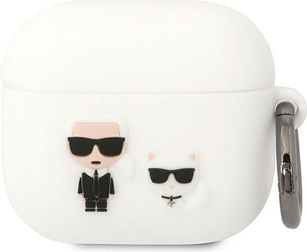 Karl Lagerfeld KLACA3SILKCW AirPods 3 Hülle weiß/weiß Silikon Karl & Choupette
