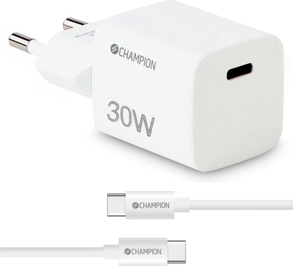 Chargeur 30W avec Câble USB-C Blanc - Pack de Charge Rapide Secteur