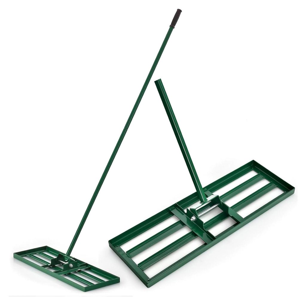 Rasenrakel mit 170 cm ergonomischem Griff, Rasenrechen aus hochwertigem Metall, geeignet für die Rasenpflege (75 cm x 25 cm)