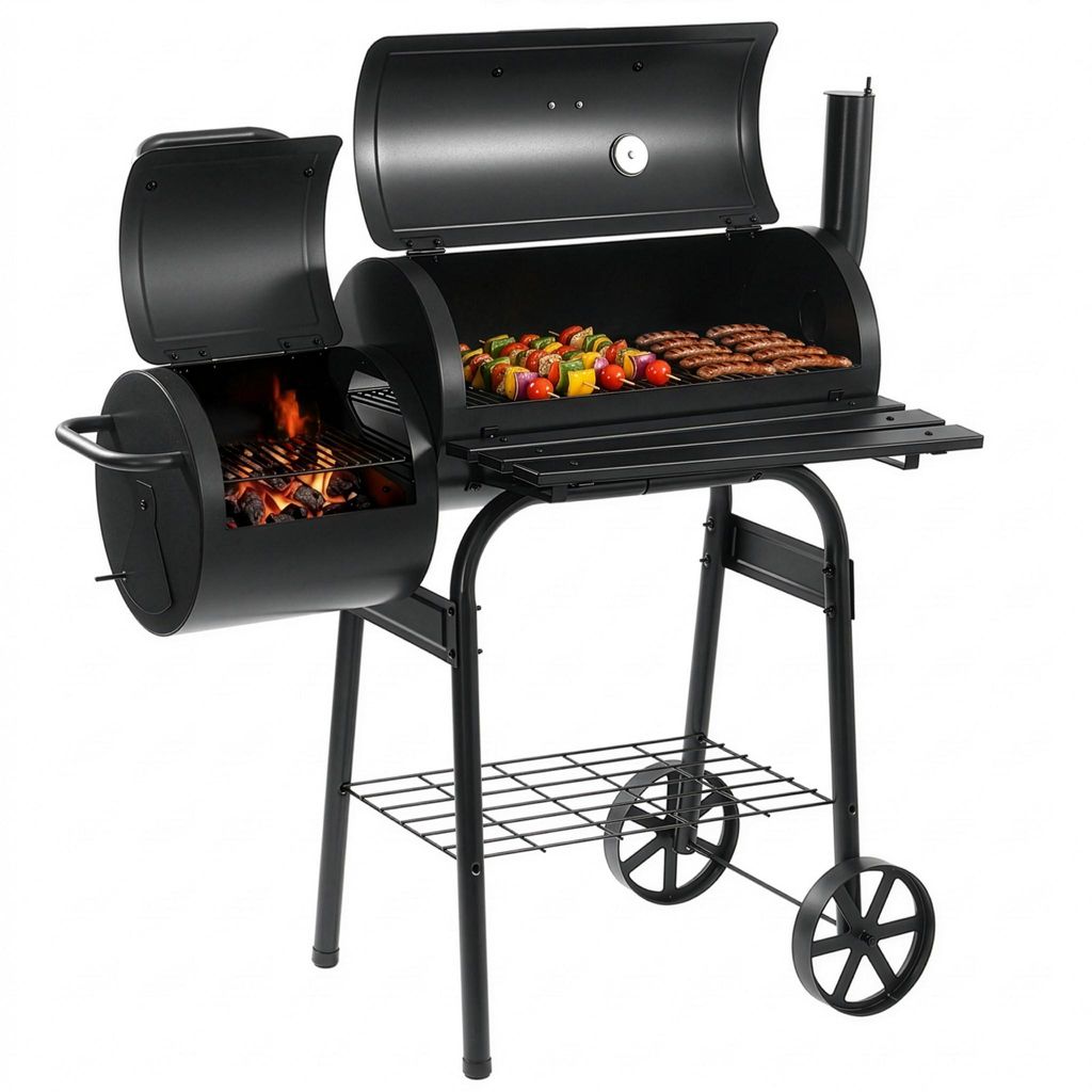 LEHMANN Smoker Grill & Holzkohlegrill 2-in-1 - 2-Kammern, Produktbild 