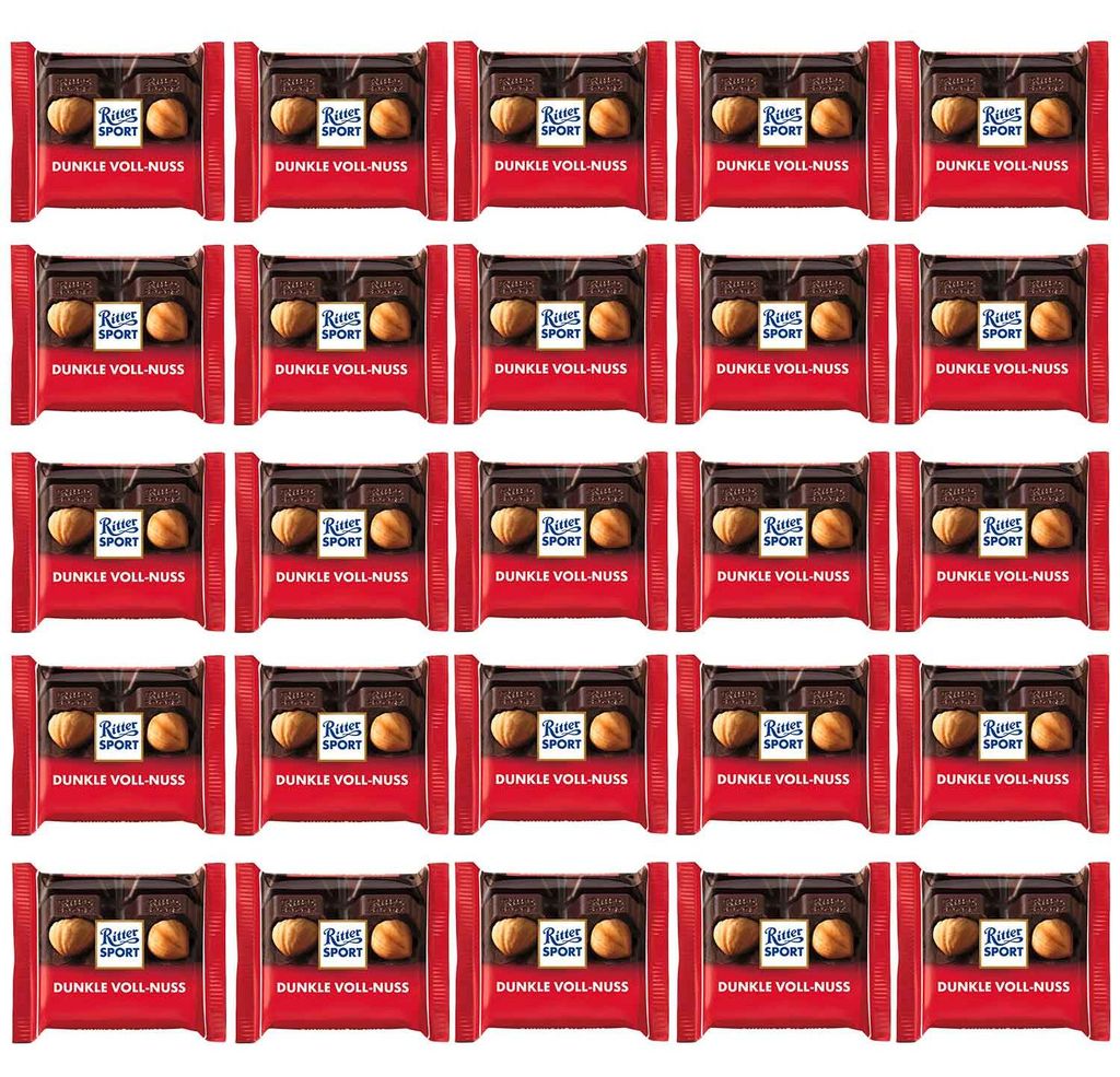 Ritter Sport mini Dunkle Voll-Nuss 25er Produktbild  KI-generiertes Bild