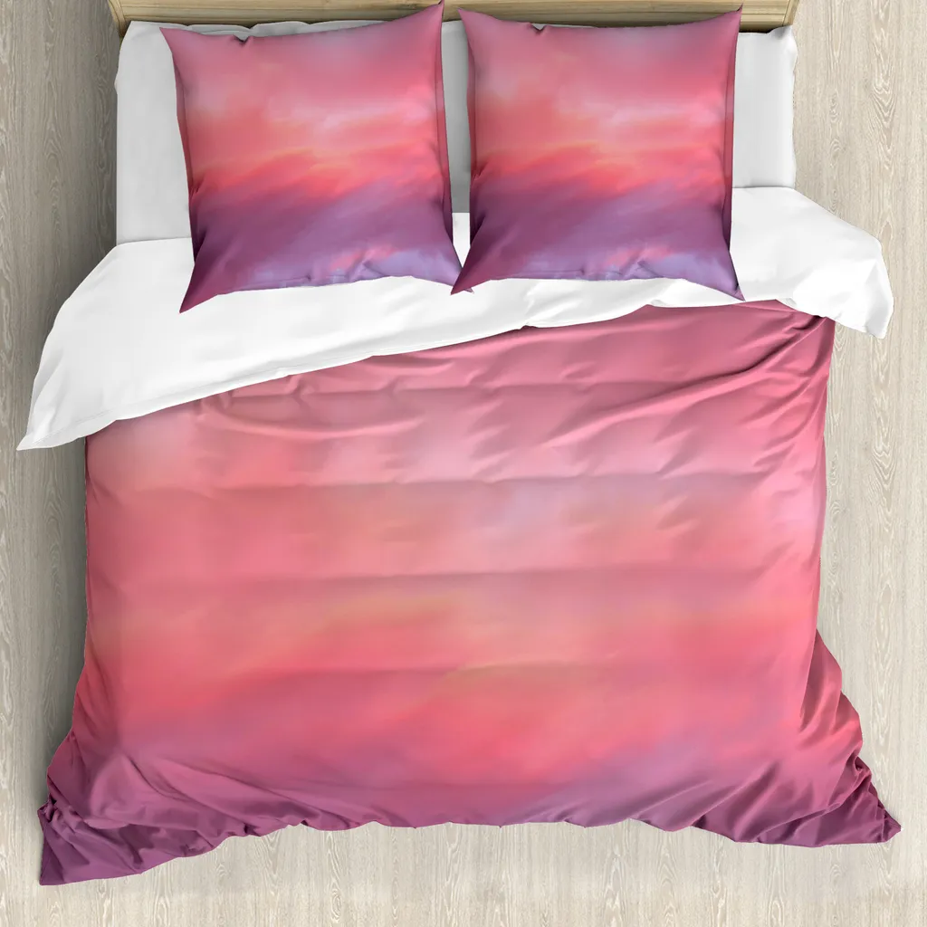 Set Letto Matrimoniale ABAKUHAUS Microfibra No-Stiro Corallo Vaniglia