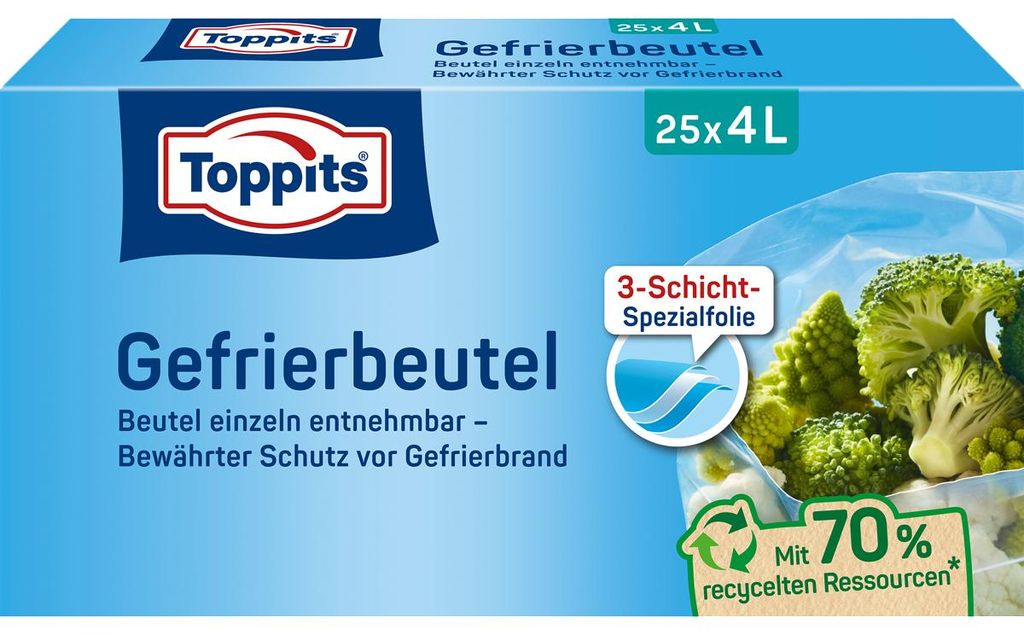 TOPPITS 4008871208071 Woreczki do zamrażania TOPPITS, 25 x Zdjęcie produktu 