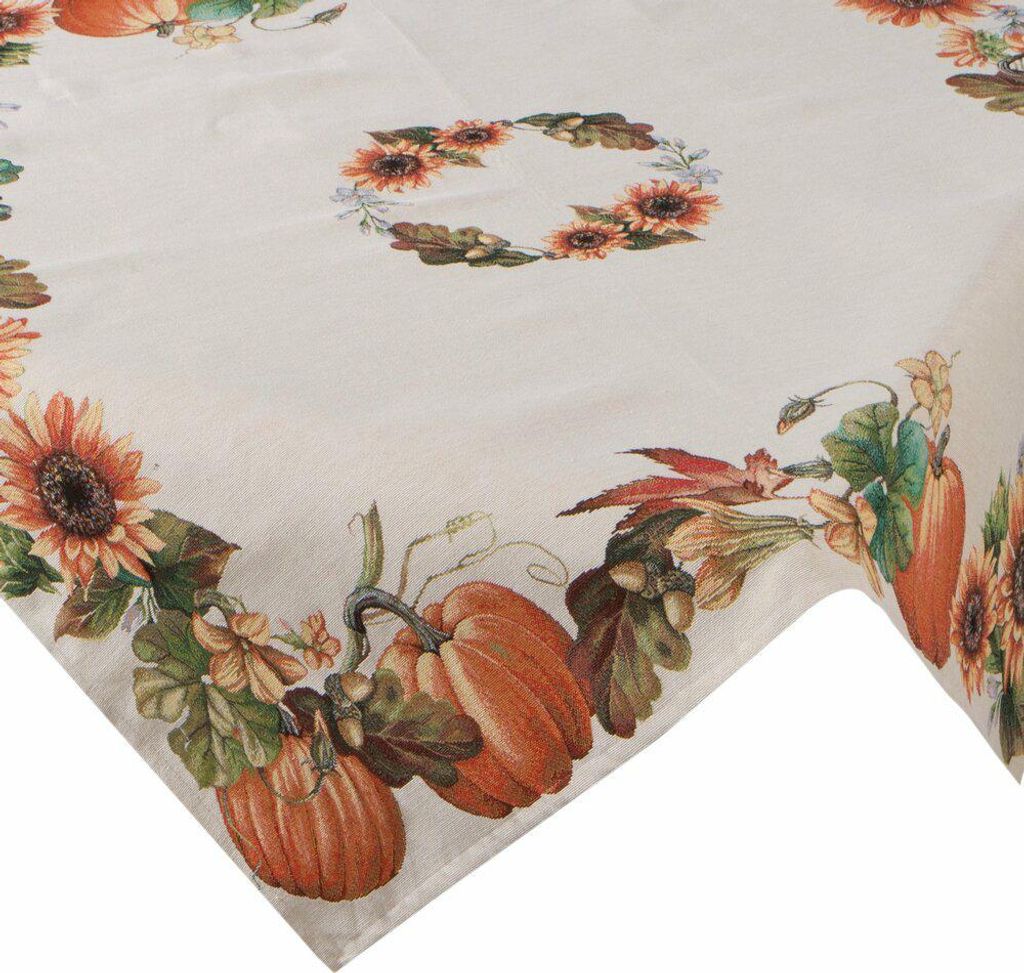 Eurofirany Gobelin creme orange Tischdecke 140X180 Tischunterlage
