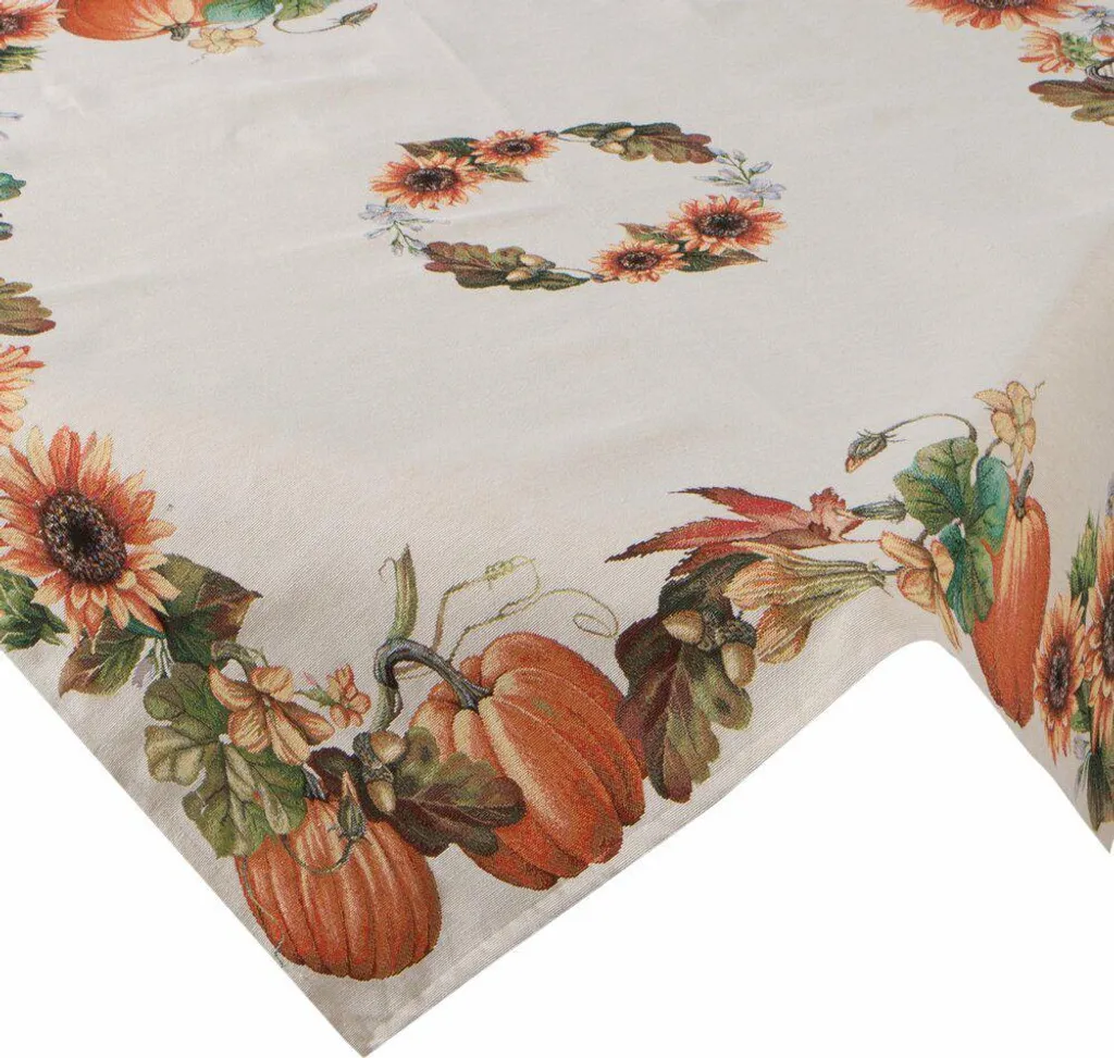 EUROFIRANY Tovaglia Arazzo 100x100 cm Zucca e Girasoli Autunno