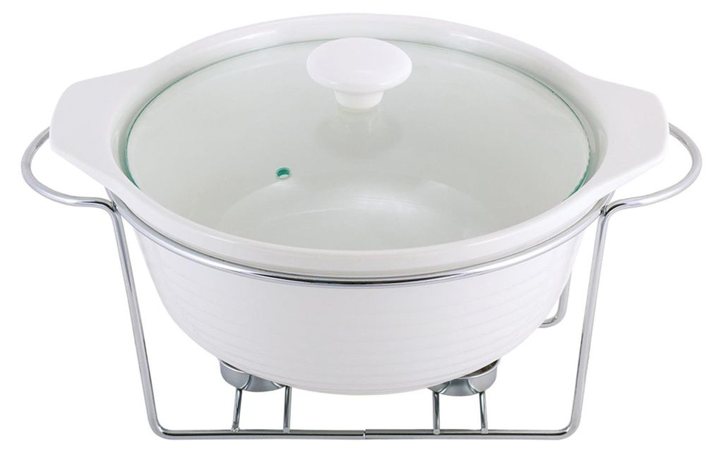 Speisewärmer aus Keramik 2,3 L Chafing Dish Buffet-Set Keramik-Chafer Buffetwärmer Warmhaltebehälter