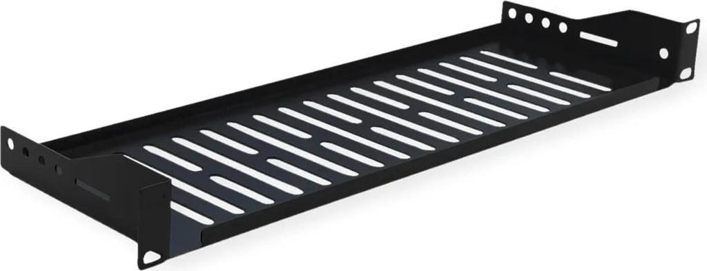 VALUE Ripiano Rack 19 Pollici 1U - Profondità 15cm Nero Opaco - 1