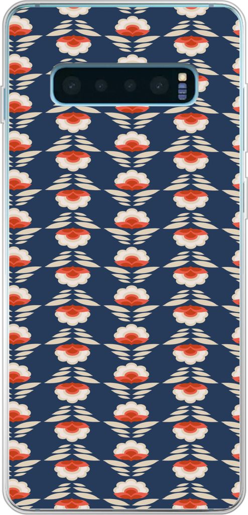 MuchoWow Handyhülle Schutzhülle Hülle für Telefoonhoesje Samsung Galaxy S10 Lite Muster - Abstrakt - Blumen Silikon Softcase Handy Hülle - S...